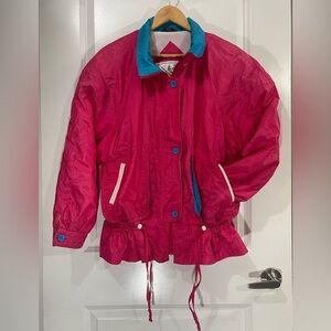 Vintage Utex Neon Pink and Blue Spring Lightweight Retro Jacket Size Large